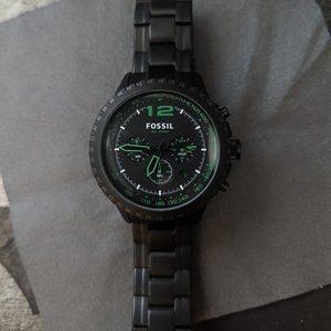 Fossil Green and Black PVD Stainless Steel Chronograph Watch CH-2572